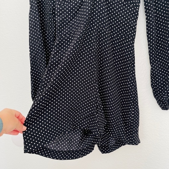 Reformation Black Polka Dot Romper | Long Sleeve | Minimalist XS - Picture 5 of 7